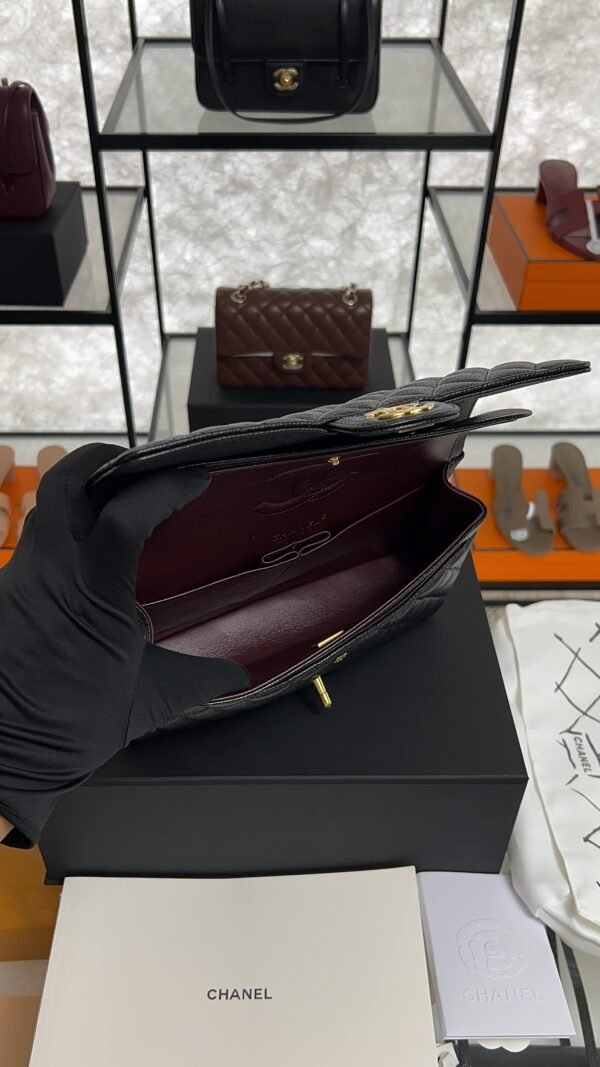 Chanel Classic 11.12 Handbag Grained Calfskin & Gold-Tone Metal Black