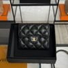 Chanel Caviar Quilted Compact Flap Wallet Black