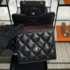 Chanel Caviar Quilted Compact Flap Wallet Black
