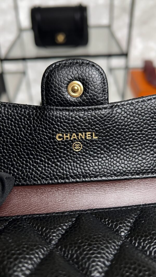 Chanel Caviar Quilted Compact Flap Wallet Black