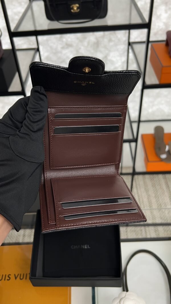 Chanel Caviar Quilted Compact Flap Wallet Black