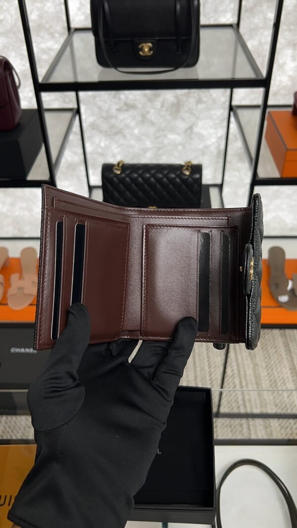 Chanel Caviar Quilted Compact Flap Wallet Black