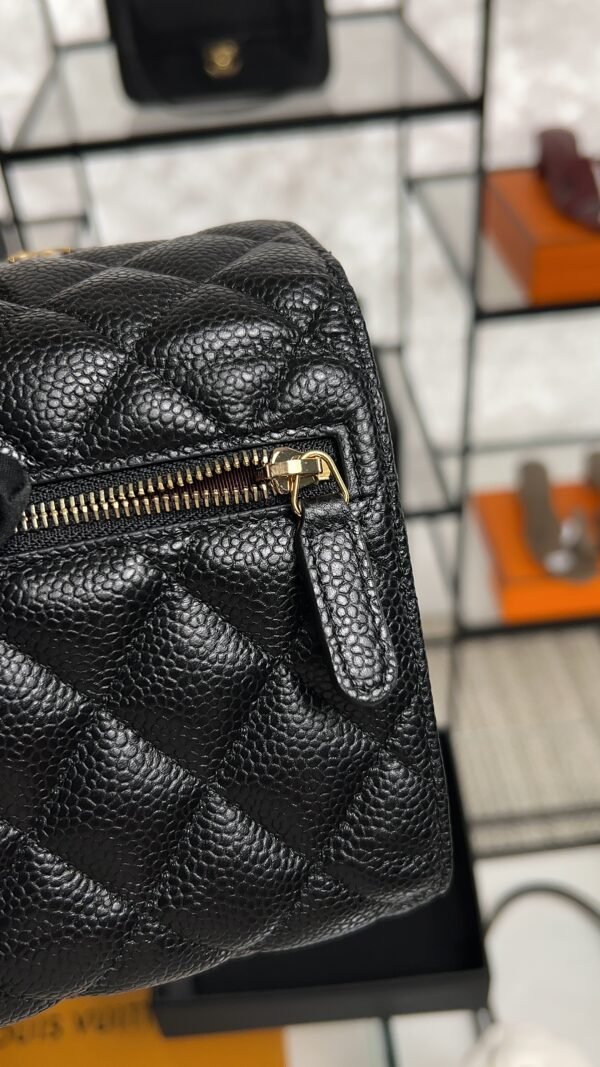 Chanel Caviar Quilted Compact Flap Wallet Black