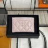 Chanel Caviar Quilted Card Holder Light Pink