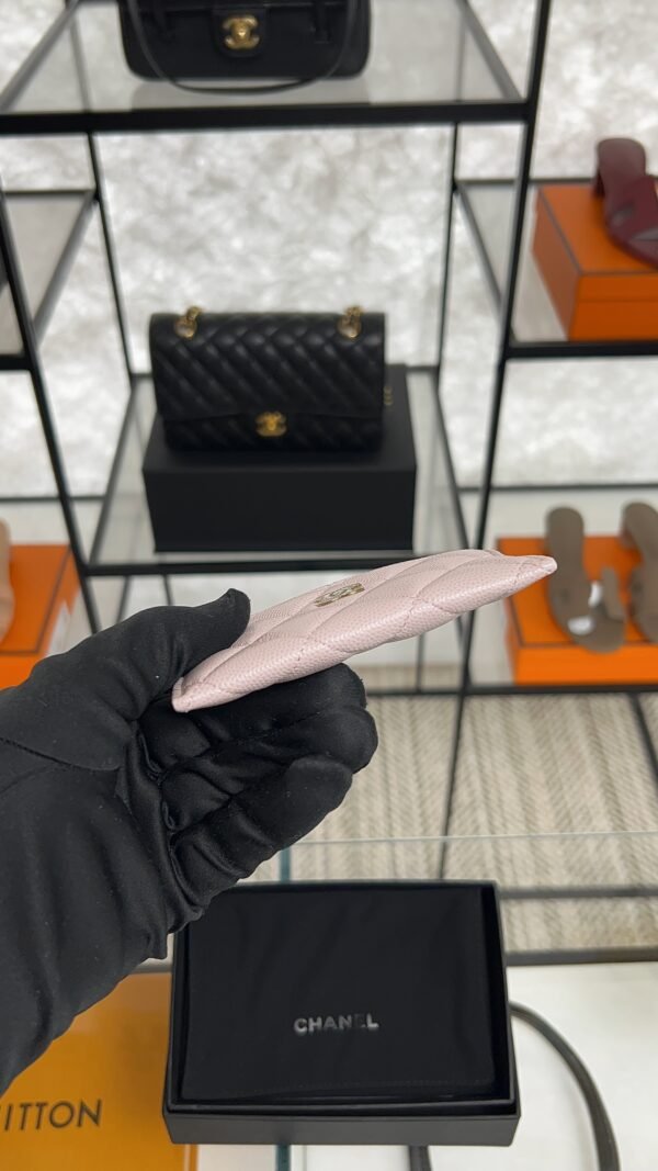 Chanel Caviar Quilted Card Holder Light Pink