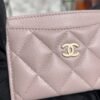 Chanel Caviar Quilted Card Holder Light Pink
