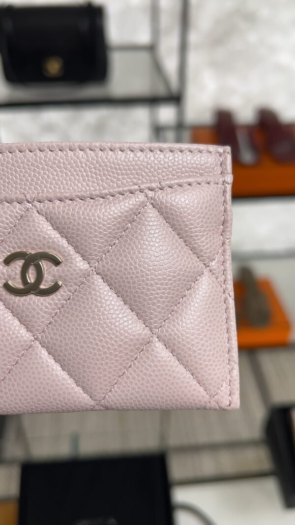 Chanel Caviar Quilted Card Holder Light Pink