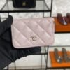 Chanel  Pink Caviar Zipped Card Coin Purse Wallet Light