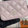 Chanel  Pink Caviar Zipped Card Coin Purse Wallet Light