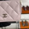 Chanel  Pink Caviar Zipped Card Coin Purse Wallet Light