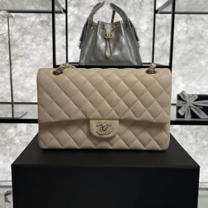 2026_04_21_17_31_IMG_2427 Chanel Classic 11.12 Handbag Grained Calfskin & Light gold Metal beige