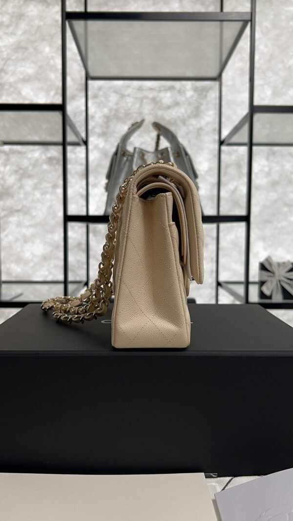 Chanel Classic 11.12 Handbag Grained Calfskin & Light gold Metal  beige
