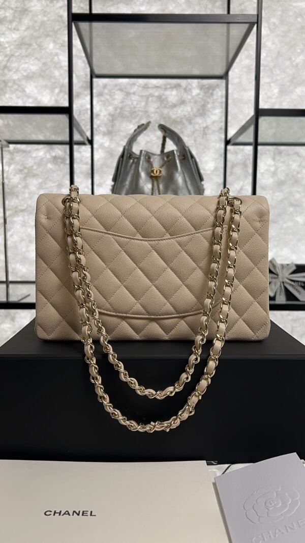 Chanel Classic 11.12 Handbag Grained Calfskin & Light gold Metal  beige