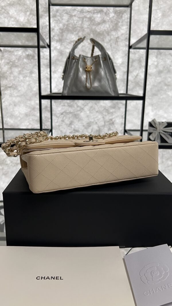 Chanel Classic 11.12 Handbag Grained Calfskin & Light gold Metal  beige