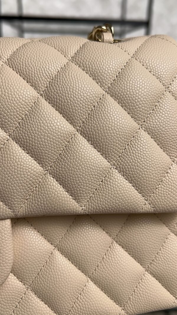 Chanel Classic 11.12 Handbag Grained Calfskin & Light gold Metal  beige