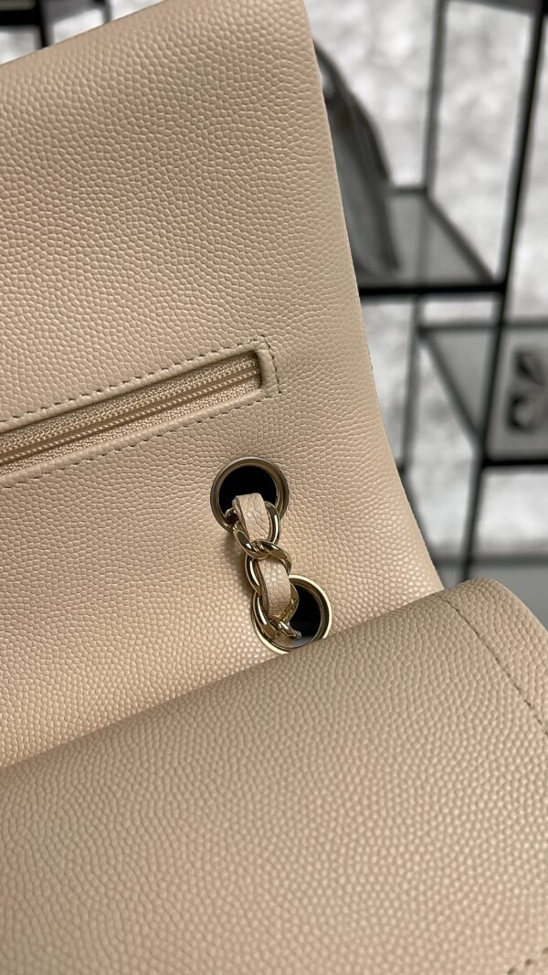 Chanel Classic 11.12 Handbag Grained Calfskin & Light gold Metal  beige
