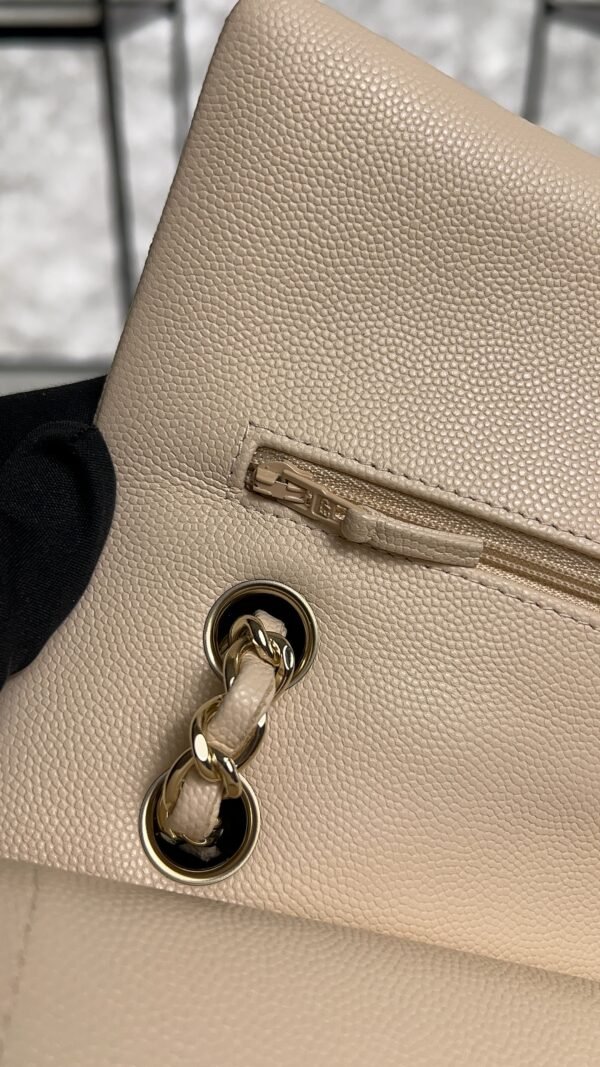 Chanel Classic 11.12 Handbag Grained Calfskin & Light gold Metal  beige