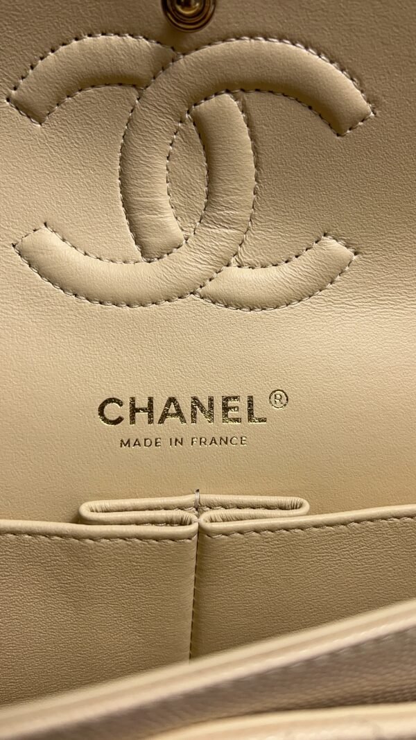 Chanel Classic 11.12 Handbag Grained Calfskin & Light gold Metal  beige