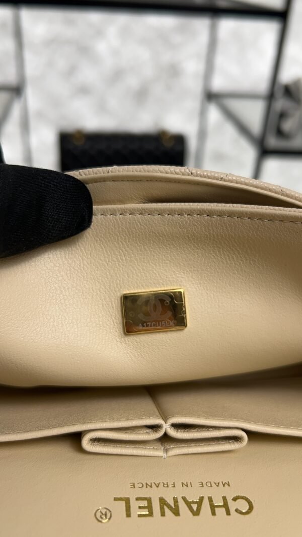 Chanel Classic 11.12 Handbag Grained Calfskin & Light gold Metal  beige