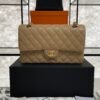 Chanel Classic 11.12 Handbag Grained Calfskin & Gold-Tone Metal  Dark beige