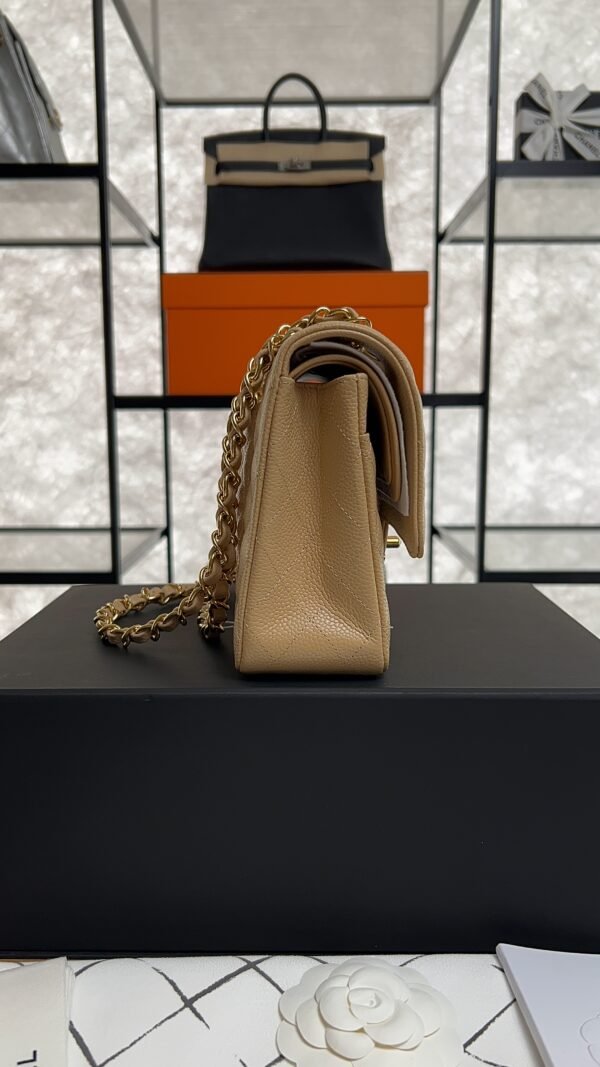 Chanel Classic 11.12 Handbag Grained Calfskin & Gold-Tone Metal  Dark beige