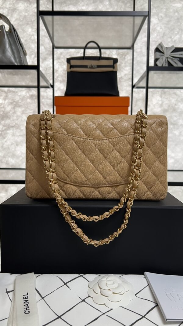 Chanel Classic 11.12 Handbag Grained Calfskin & Gold-Tone Metal  Dark beige