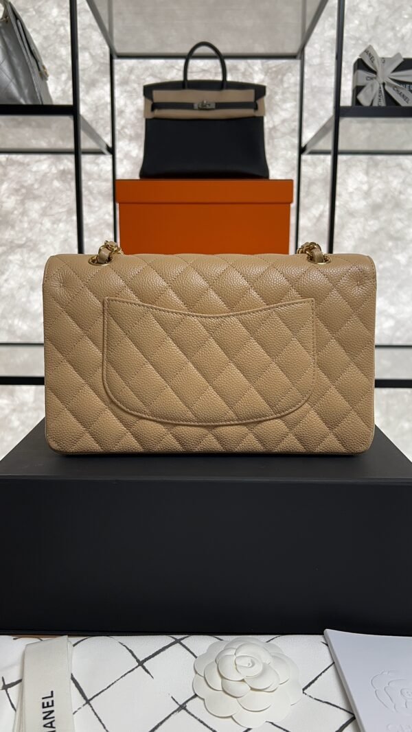 Chanel Classic 11.12 Handbag Grained Calfskin & Gold-Tone Metal  Dark beige