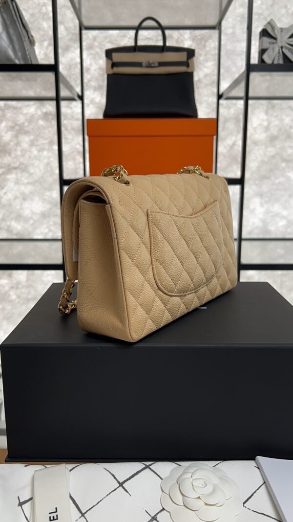 Chanel Classic 11.12 Handbag Grained Calfskin & Gold-Tone Metal  Dark beige