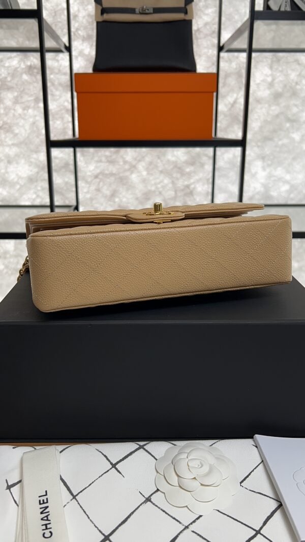 Chanel Classic 11.12 Handbag Grained Calfskin & Gold-Tone Metal  Dark beige