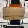 Chanel Classic 11.12 Handbag Grained Calfskin & Gold-Tone Metal  Dark beige