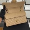 Chanel Classic 11.12 Handbag Grained Calfskin & Gold-Tone Metal  Dark beige