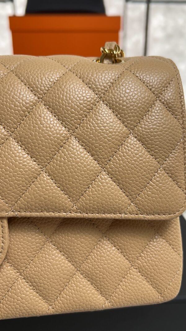 Chanel Classic 11.12 Handbag Grained Calfskin & Gold-Tone Metal  Dark beige