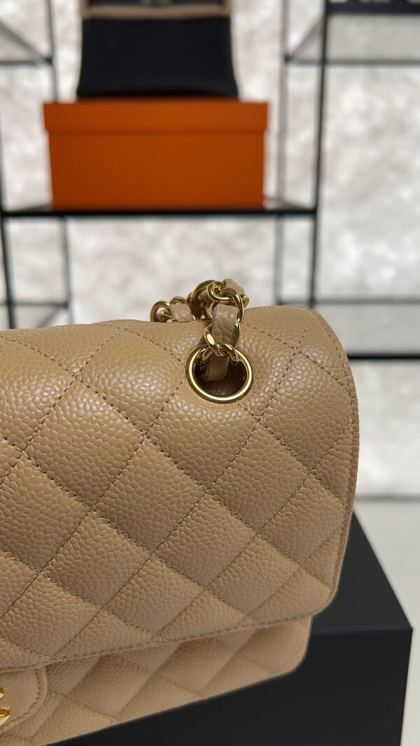 Chanel Classic 11.12 Handbag Grained Calfskin & Gold-Tone Metal  Dark beige