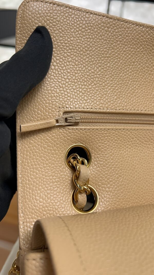 Chanel Classic 11.12 Handbag Grained Calfskin & Gold-Tone Metal  Dark beige