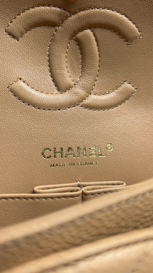 Chanel Classic 11.12 Handbag Grained Calfskin & Gold-Tone Metal  Dark beige