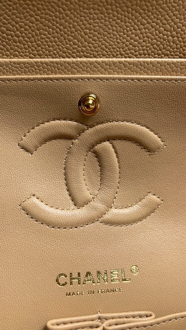 Chanel Classic 11.12 Handbag Grained Calfskin & Gold-Tone Metal  Dark beige