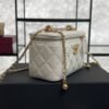 Chanel White Quilted Lambskin Long Vanity Case