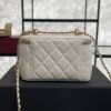 Chanel White Quilted Lambskin Long Vanity Case