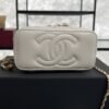 Chanel White Quilted Lambskin Long Vanity Case