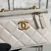 Chanel White Quilted Lambskin Long Vanity Case