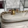 Chanel White Quilted Lambskin Long Vanity Case