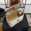Chanel White Quilted Lambskin Long Vanity Case