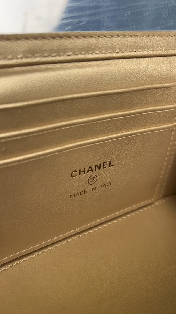 Chanel White Quilted Lambskin Long Vanity Case