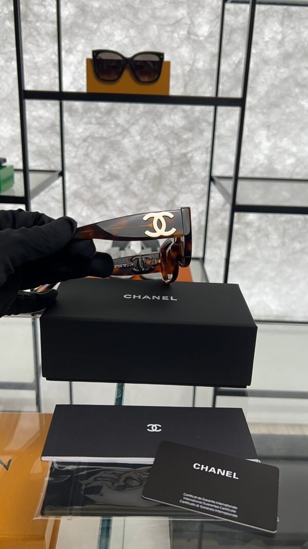 Chanel Acetate Rectangle Sunglasses 5493 Tortoise