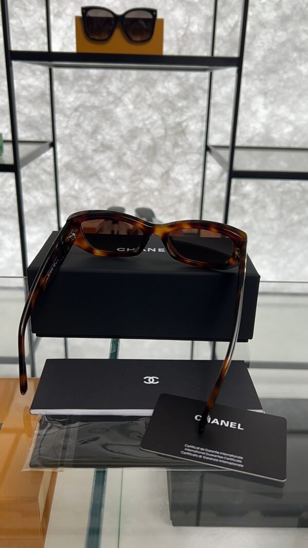 Chanel Acetate Rectangle Sunglasses 5493 Tortoise