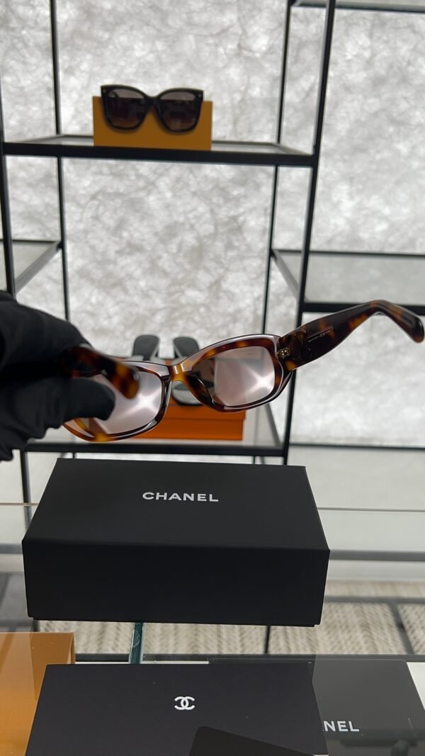 Chanel Acetate Rectangle Sunglasses 5493 Tortoise