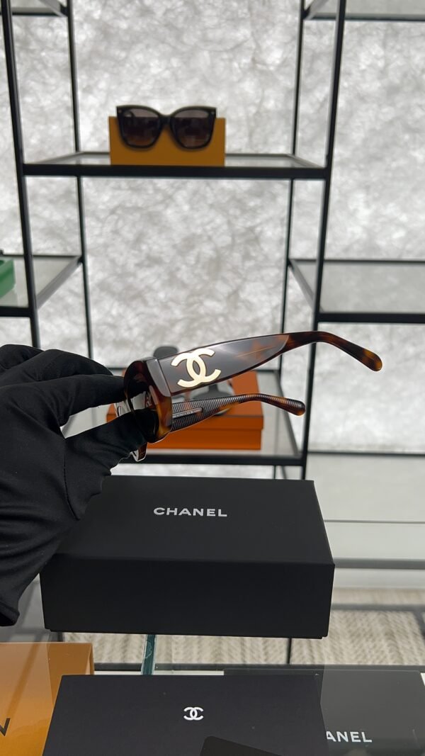 Chanel Acetate Rectangle Sunglasses 5493 Tortoise