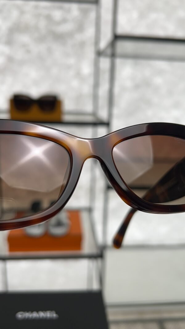 Chanel Acetate Rectangle Sunglasses 5493 Tortoise