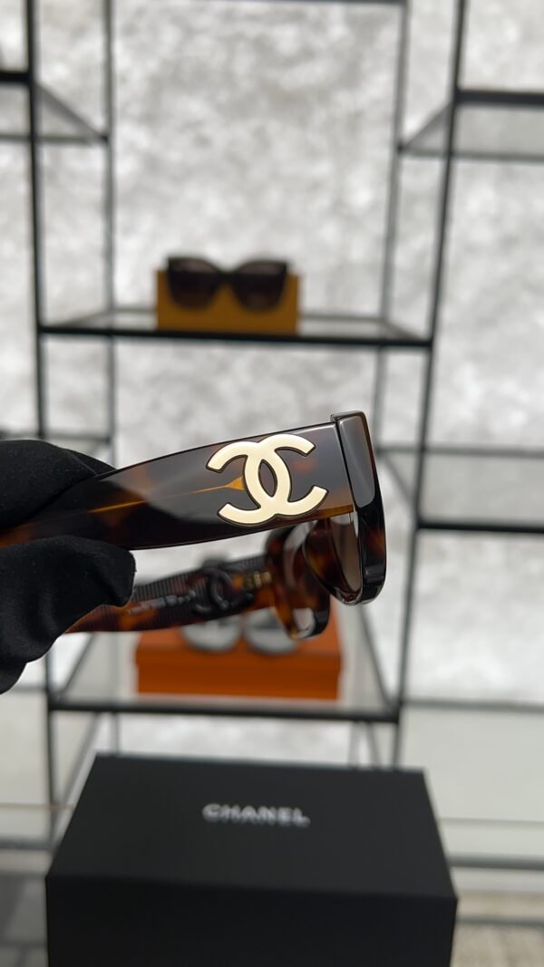 Chanel Acetate Rectangle Sunglasses 5493 Tortoise