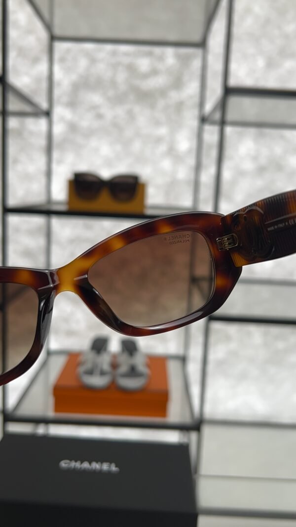 Chanel Acetate Rectangle Sunglasses 5493 Tortoise